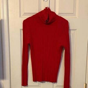 Time and Tru Vibrant Red Turtleneck Top